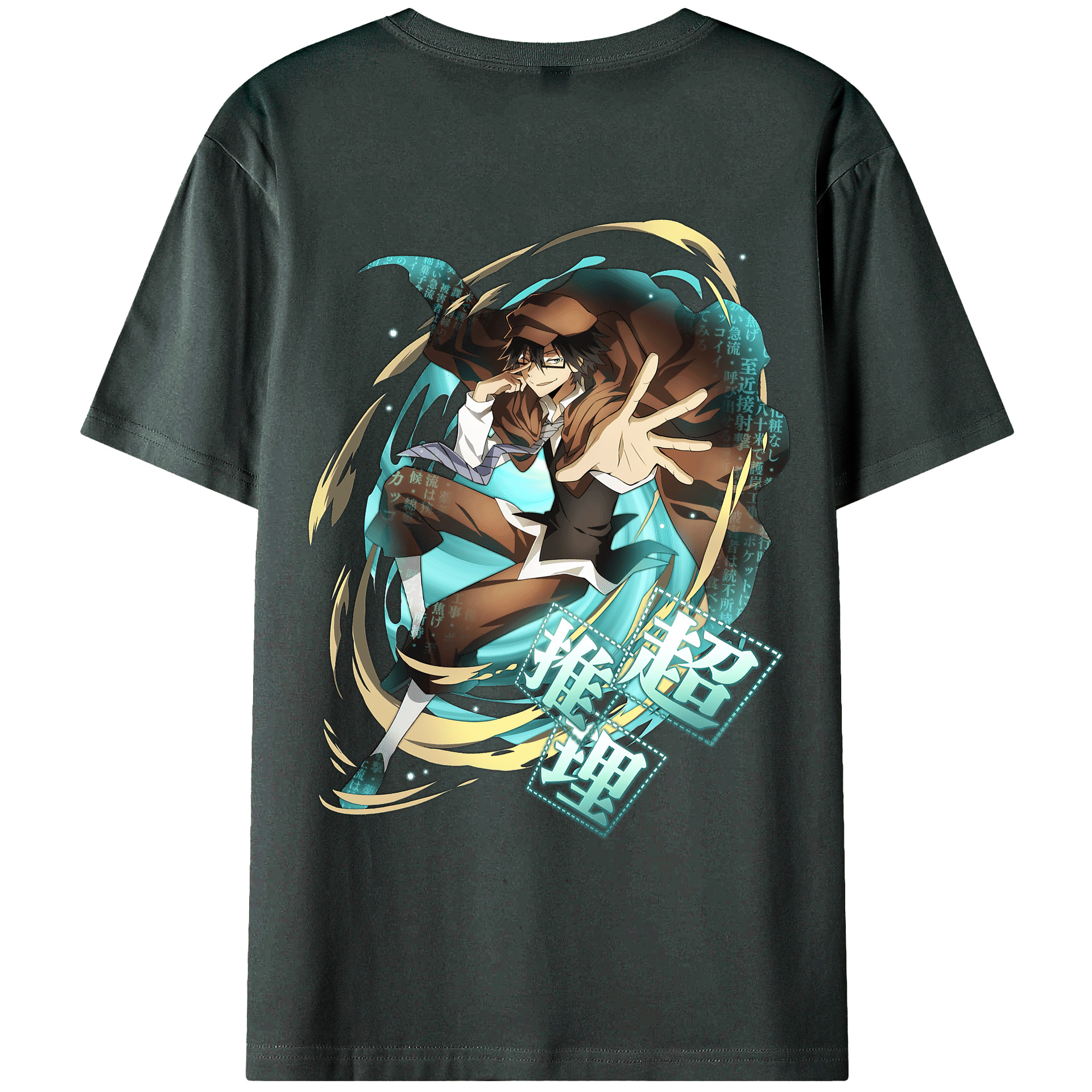（画像用） 文豪ストレイドッグス Bungo Stray Dogs 綿100％ メンズ半袖Tシャツ（バックプリント） 通気性